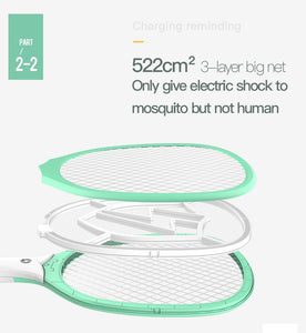 USB 1200mAh Rechargeable Electric fly killer Racket Swatter Zapper